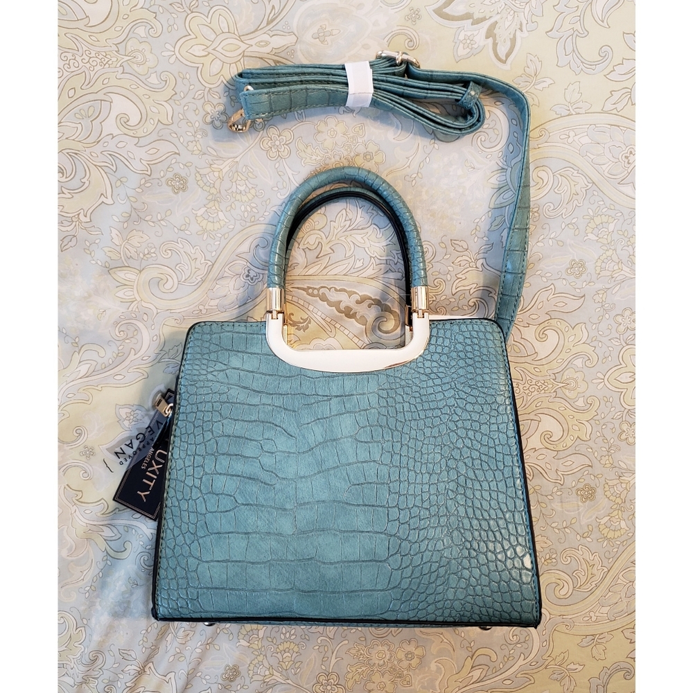 Faux Crocodile Skin Handbag